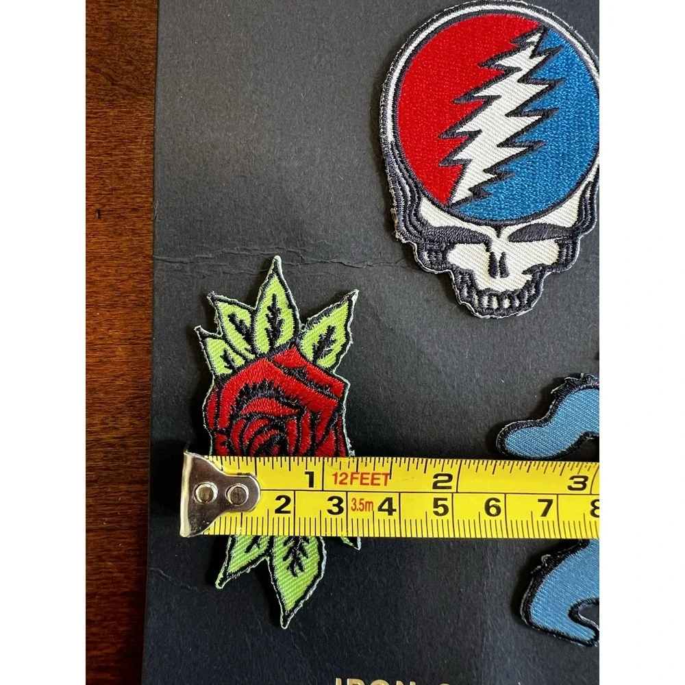 Grateful Dead Patch Blue‎ Dancing Bear Steal Your Face Rose Iron Embroider NEW